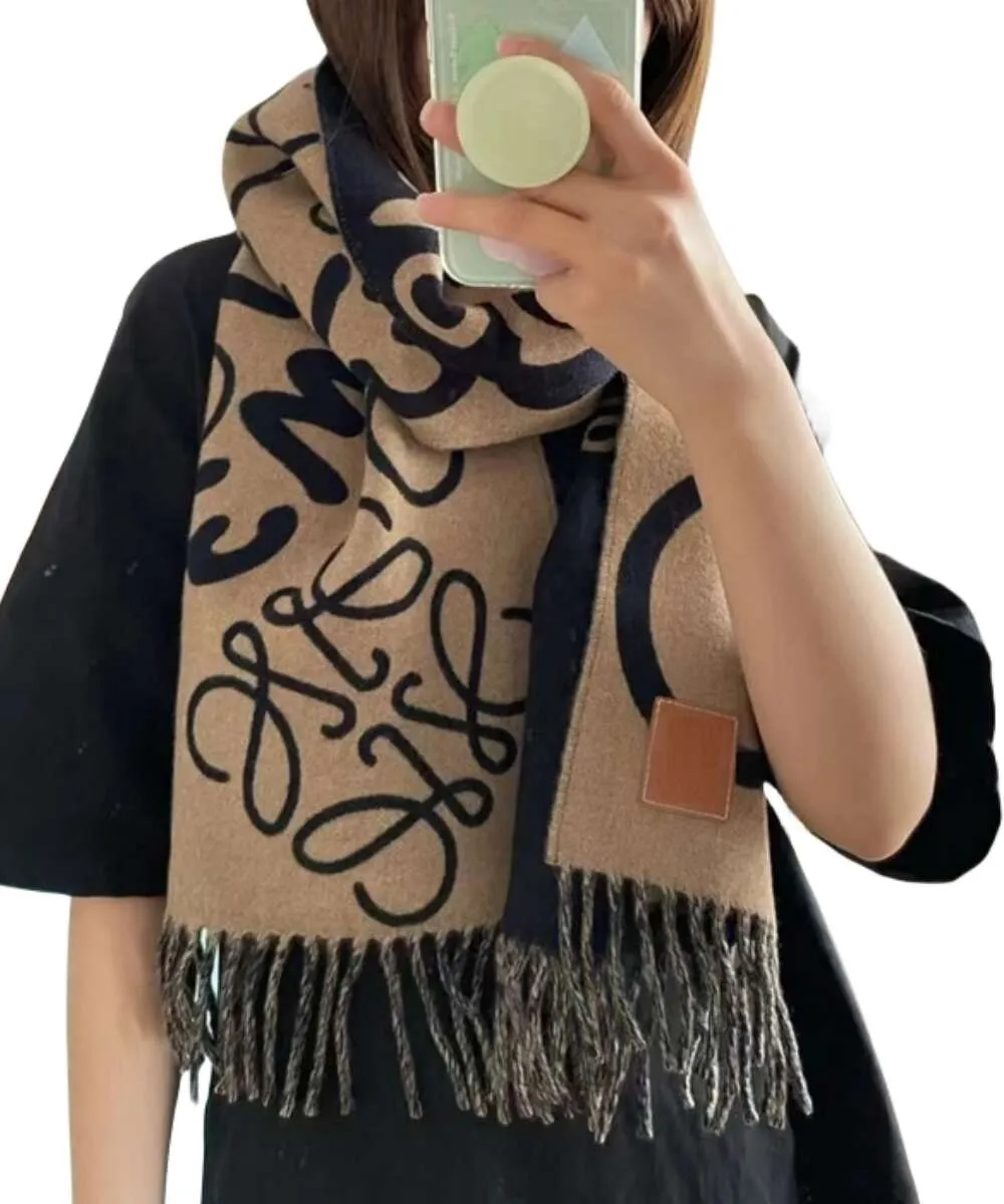 デザイナースカーフローエウファッション高級最高品質新しいスカーフ女性冬韓国の両面文字カシミアショール