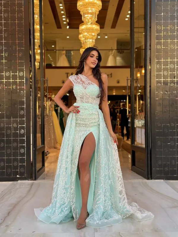 mint beaded dress Cicinia Mint Green Prom Dresses Long Chiffon Beaded A-line Sweetheart Layered