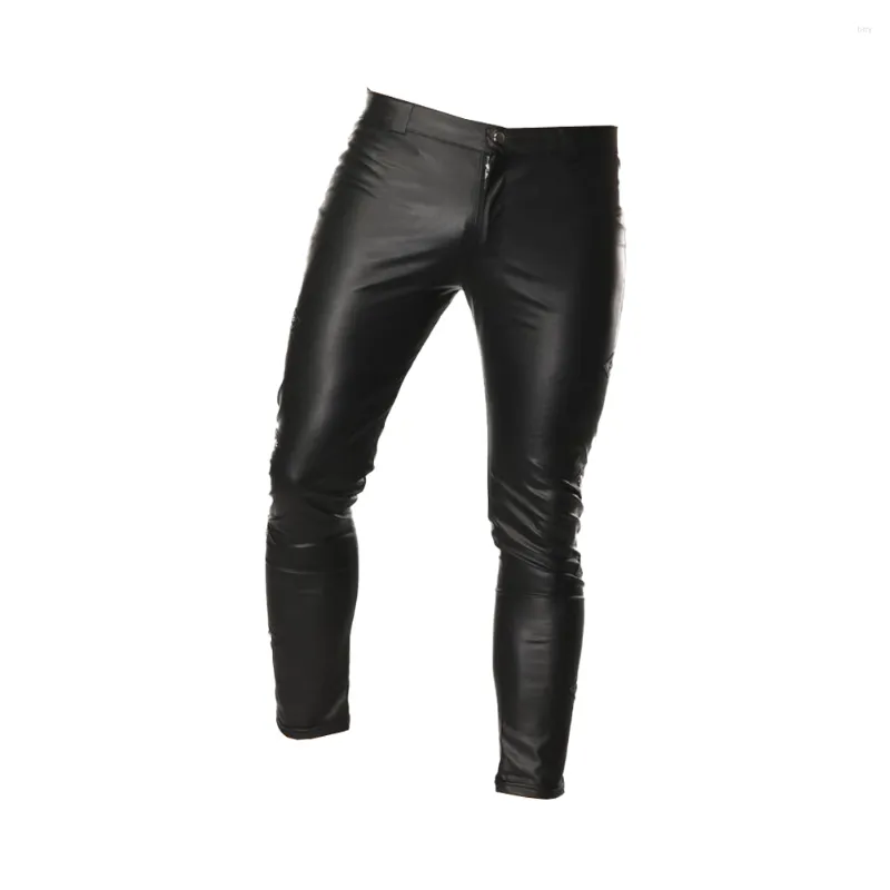 Costumes pour hommes Night Club Pantalon taille haute Tenue de scène Long Hommes Homme Jean Leggings