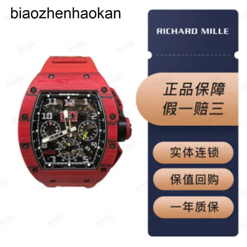 Richardmill ogląda automatyczny zegarek mechaniczny Seria MENS RM 011 NTPT Red Limited Edition Fashion Sports Chronometer nadgarstka WATC