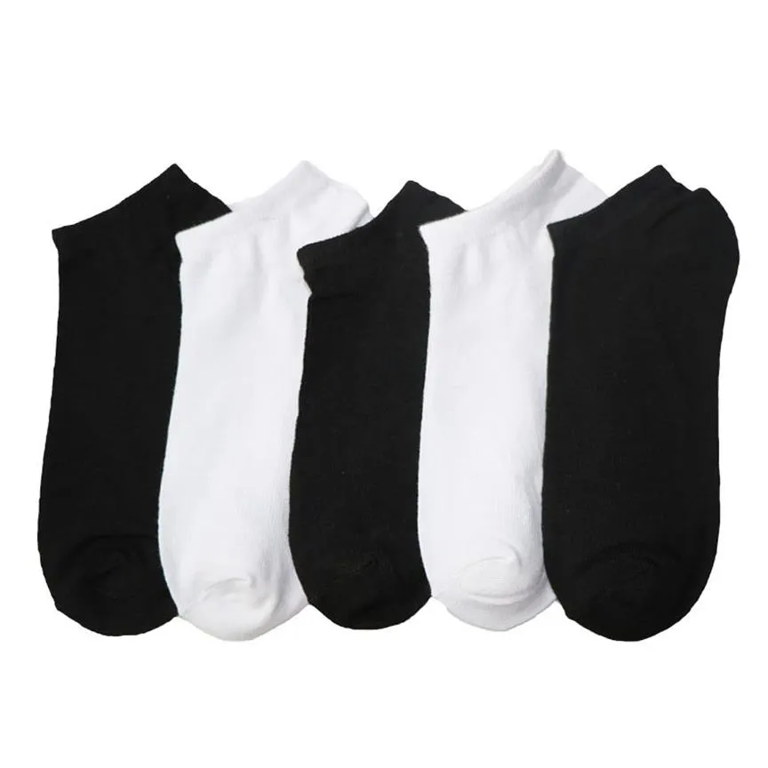 10piece5pairs Men Short Socks Black White Style Casual Low Cut Ankle Socks Men's Slippers Shallow Mouth Male Boat Meias2250