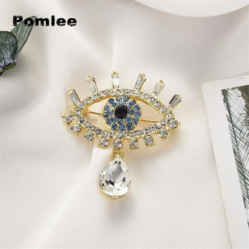 Pomlee – broche en cristal en forme d'oeil, accessoires néo-gothiques pour femmes, mode coréenne, chemisier en alliage, Broches médicales pour femmes Para Ropa257Q