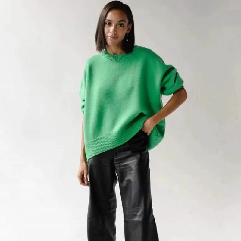 Kvinnors tröjor Fashion Cashmere Bat Sleeved Mink Wool Pullover Tröja Lighter Warm Knit Topps Female WY357