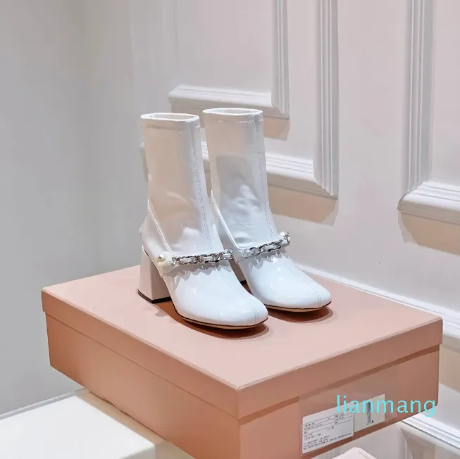 Block heel white ankle boots deals
