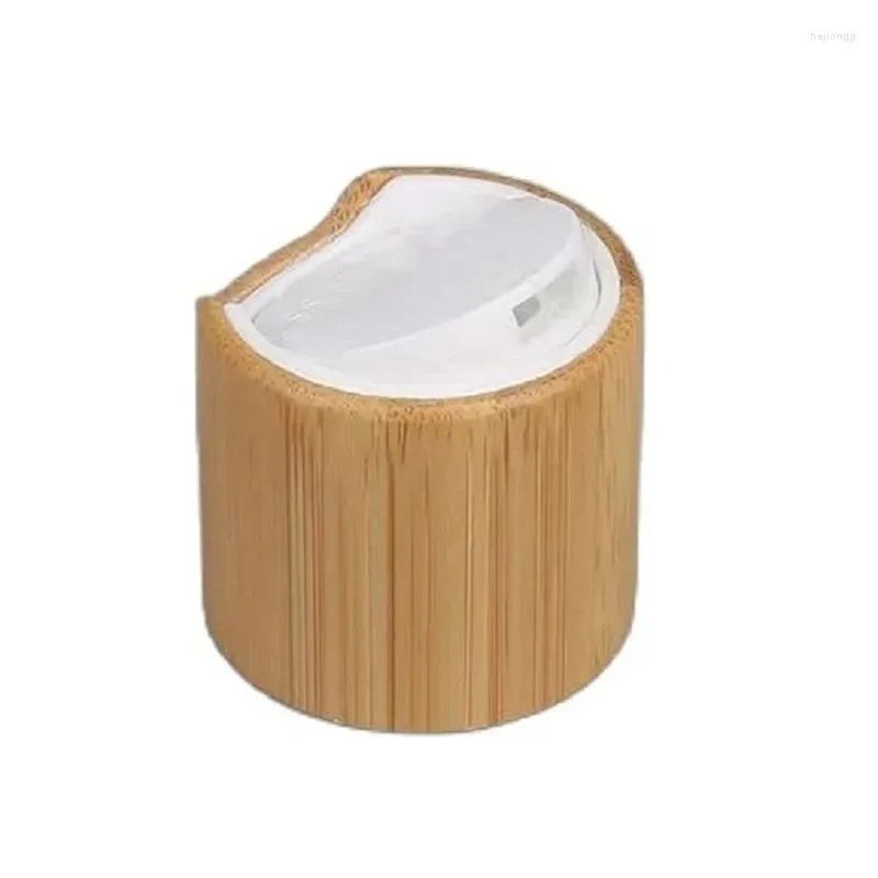 Storage Bottles 20/410 24/410 28/410 Bamboo Disc Cap Eco Natural Wooden Lid Cosmetic Lotion Shampoo Shower Gel Top