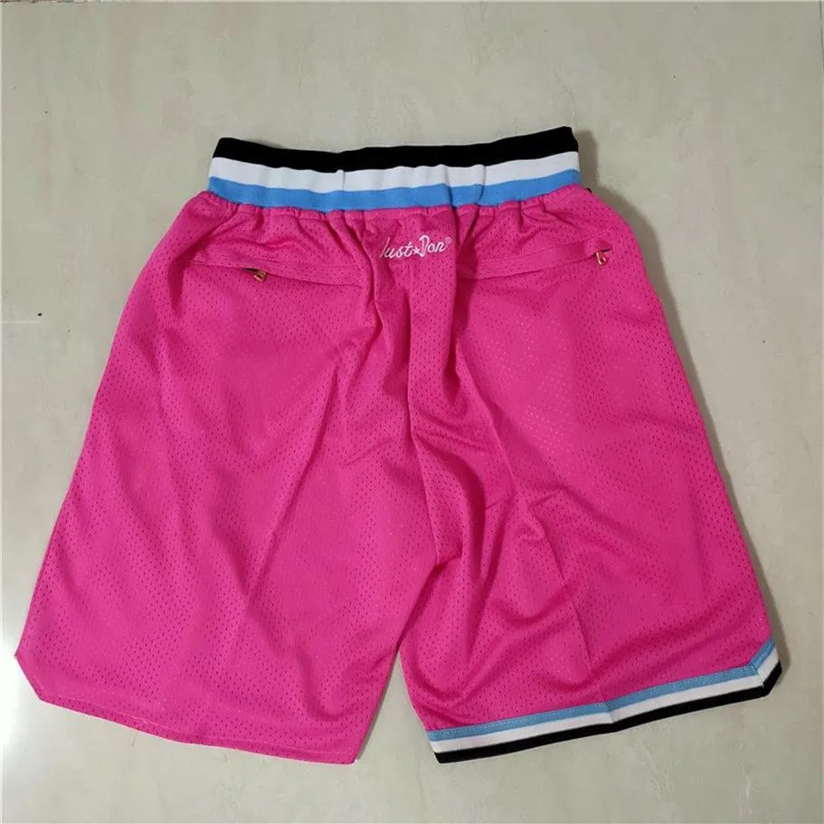 Heren Teambasketbal Short Just Fan's Roze Kleur Zwart Rood Sport Gestikte Shorts Hip Pop Broek Met Zakrits Sweat290Q