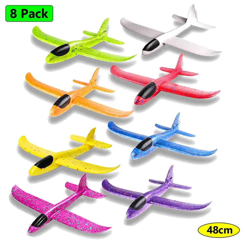 Diecast Model Foam Glider Planes Airplanes Handkastning Toy 36cm 48 cm Flight Mode Inertia Aircraft for Kids Outdoor Sport 231007