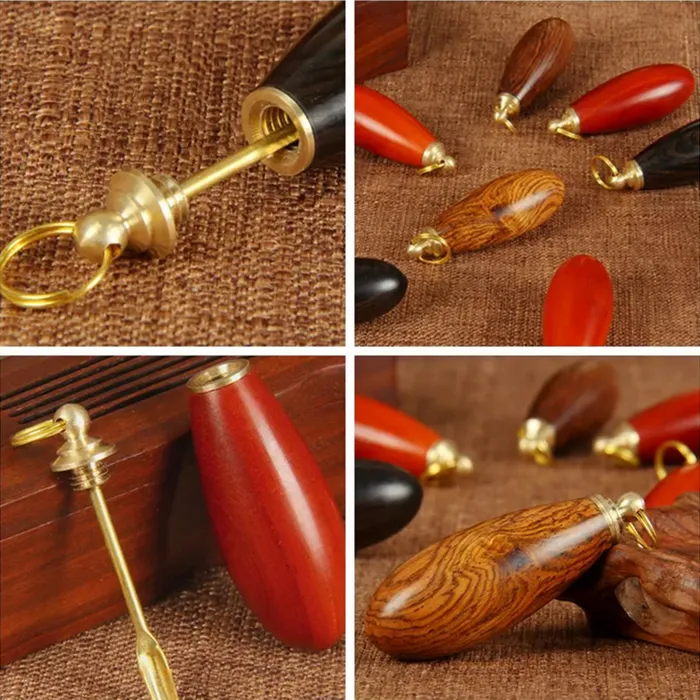 Newest Wood Snuff Nose Case Smoking Pipe High Quality Unique Design Bottle Box Spoon Multiple Uses More Colors Portable Keychain Smoking Accessories