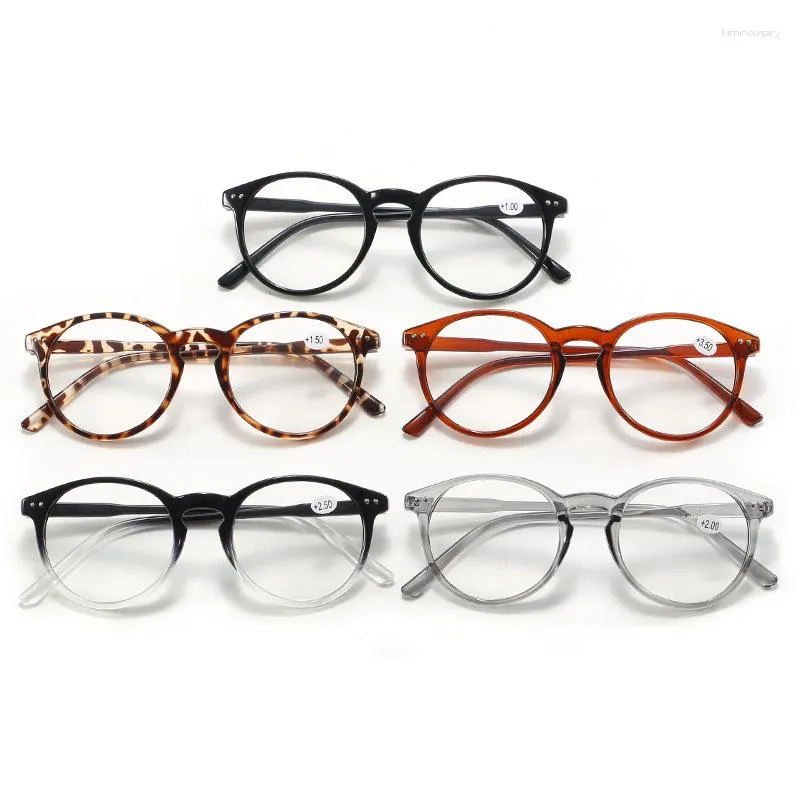 Lunettes de soleil HARKO Round Classic Lunettes Cadre Femmes Lunettes de lecture Flexble Spring Charnière Confort Porter avec dioptrie 0 à 4.0