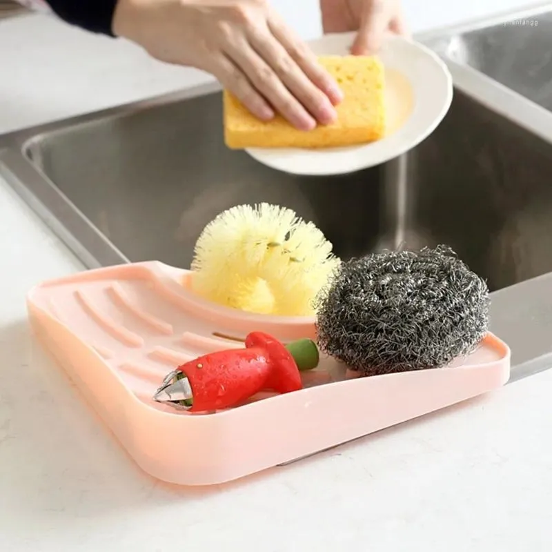 Kitchen Storage Multi-purpose Triangular Sink Drain Rack Soap Rag Dishcloth Holder Bathroom Corner Basket Sponge