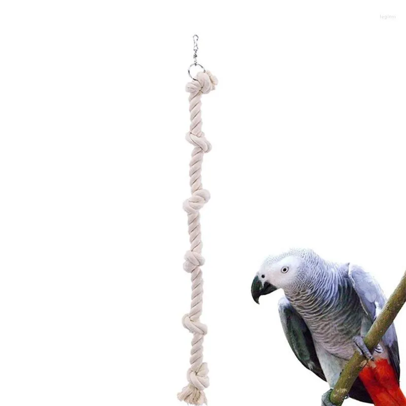 Andra fågelförsörjningar papegoja bomullsrep knut klättring hängande cagechew leksaker dekor bettbeständig leksak stående för budgies