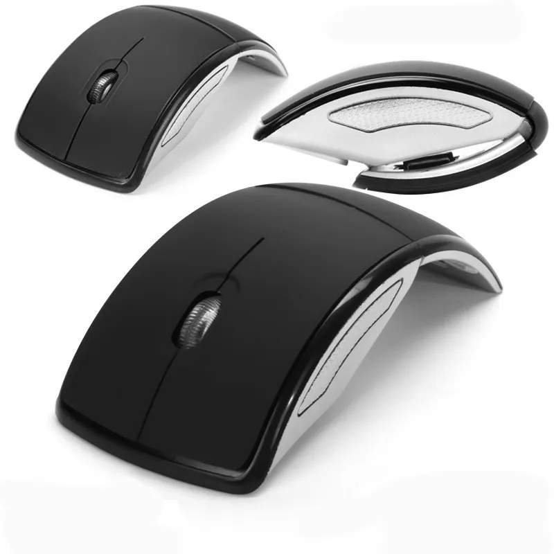 Mouse pieghevole per computer wireless Arc Touch 2.4G Mause pieghevole da gioco ottico sottile con ricevitore USB per PC portatile