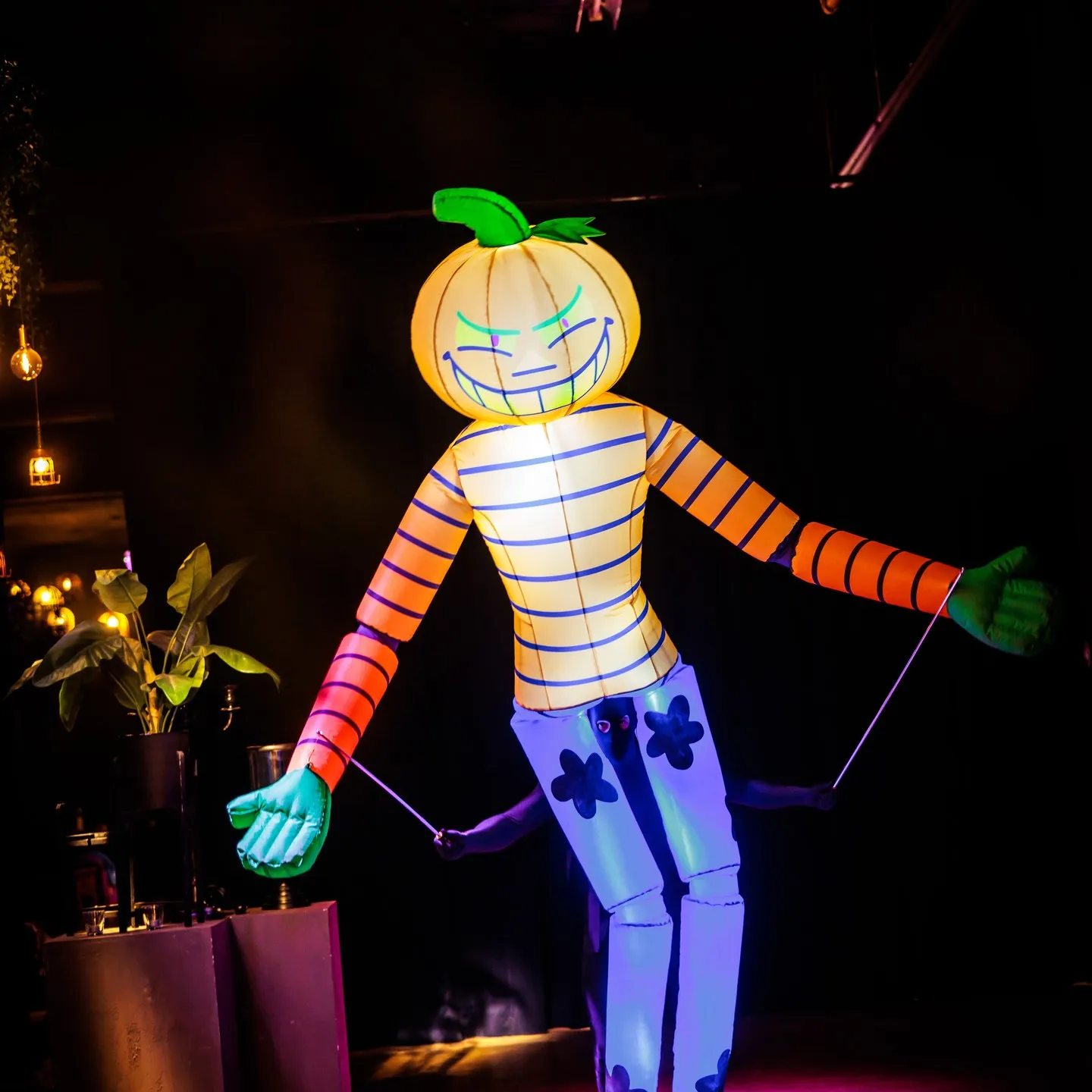 Beleuchteter aufblasbarer Ballon, Skelett-Marionette, aufblasbare Ballon-Kunstparade für Musik-Party-Dekoration