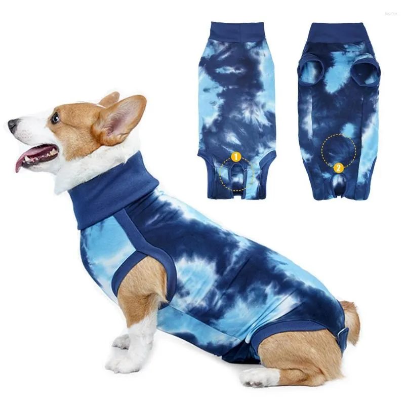 Dog Apparel Recovery Suit For Dogs Tie-Dyed After Professional Pet Shirt Abdominal Wounds Bandages Prevent Licking Vest