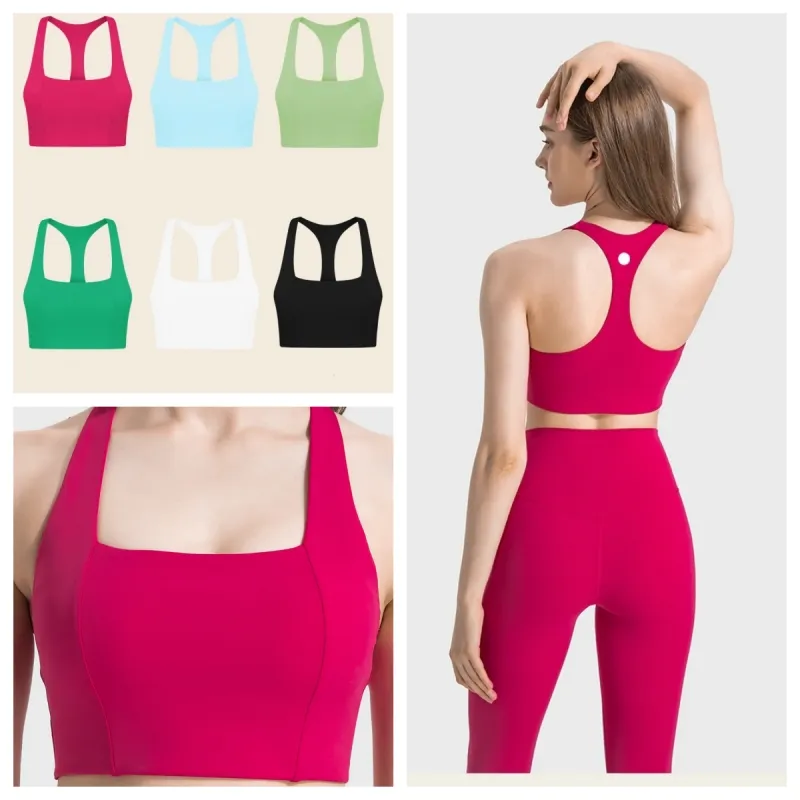 LU-1327 High Elastic Gym lululy Clothes Women Underwears lululemomly Yoga Tank Tops Light Support Sports Bra