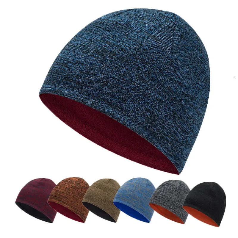 Beanie/Skull Caps Men's Trendy Warm Ski Beanie Hat Women's Outdoor Fashion二重面ウェアラブル厚い秋と冬のニットプルオーバーハット231007