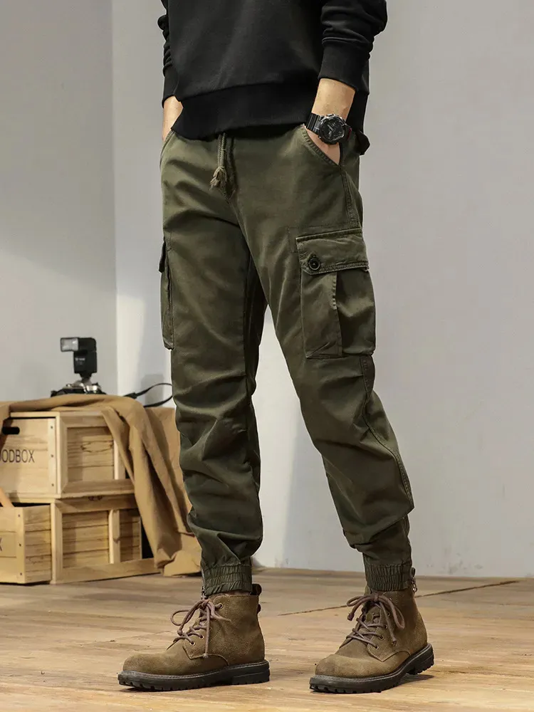 Mens Pants MultiPockets Spring Summer Cargo Pants Men Streetwear Zipper ...