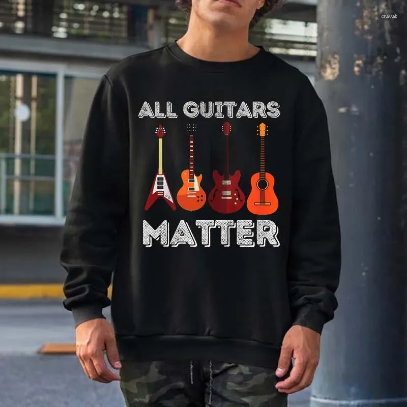 Bluzy męskie wszystkie gitary mają znaczenie graficzne bluzy mężczyźni mężczyźni streetwear crewneck z kapturem z kapturem zbyt duże bawełnę