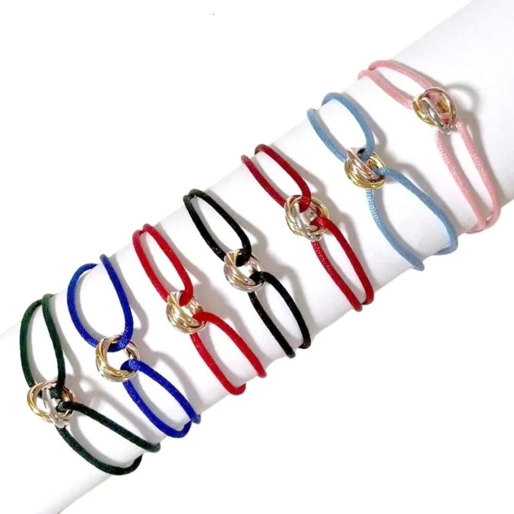 Carttiers Pulseira Designer Trinity Pulseira Jóias Mulheres Qualidade Original 316L Trinity Ring String Pulseira Três Anéis Pulseiras de Alça de Mão para Mulheres e Homens