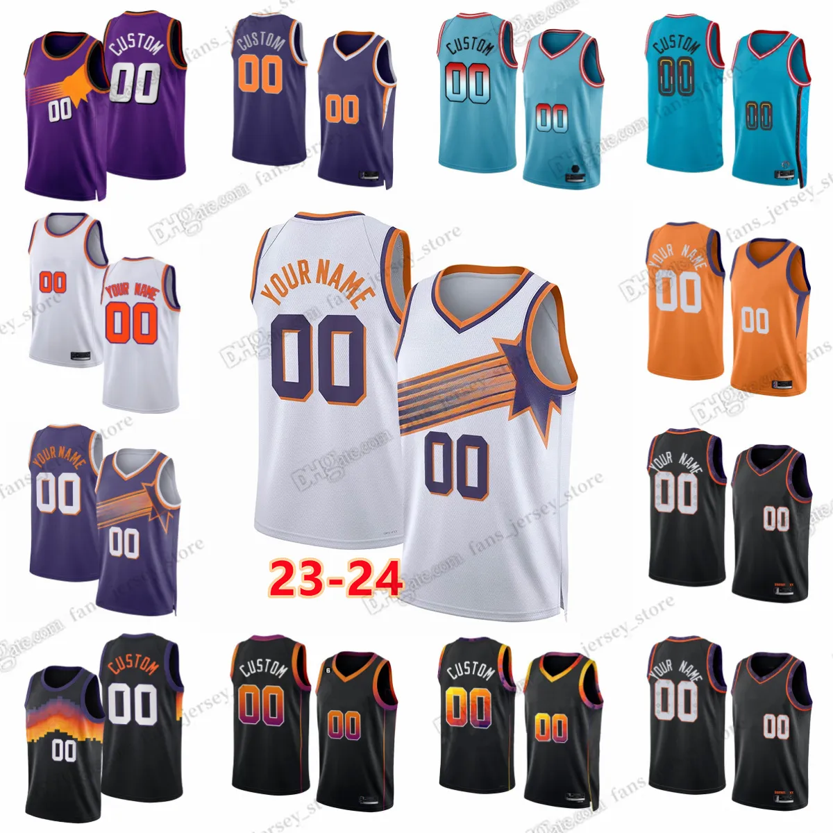 Custom 2023-24 New season Printed Basketball Jerseys Durant Booker Keon Johnson Bradley Beal Jusuf Nurkic Udoka Azubuike Ish Wainright Goodwin Saben Lee Damion Lee