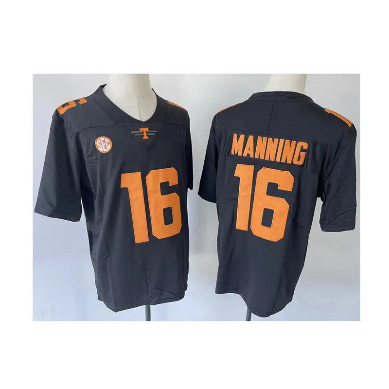 Men college Tennessee Volunteers Jersey White Orange Black 16 Peyton Manning Adult Size American Football Wear Stitched Jerseys Mix Order