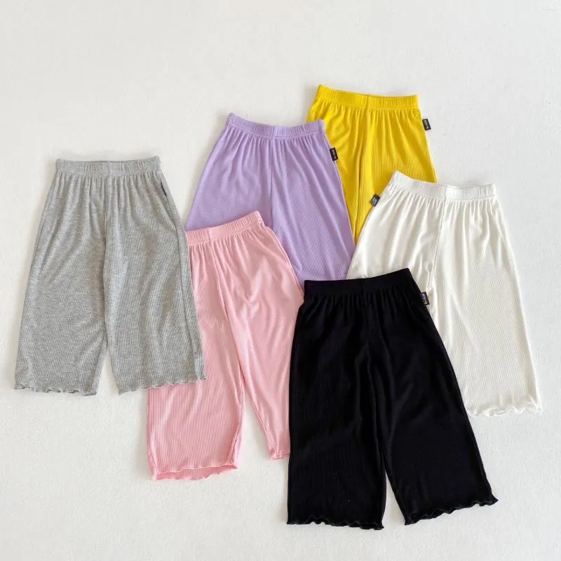 Pantaloni Pantaloni per bambini Estate Ragazze adolescenti Abbigliamento Bambini Modale Casual Ragazza coreana Sciolto Sottile Volant Casa