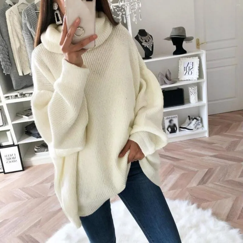 Womens Oversized Pullover Sweaters Solid Color Knit Top Y2k Womens