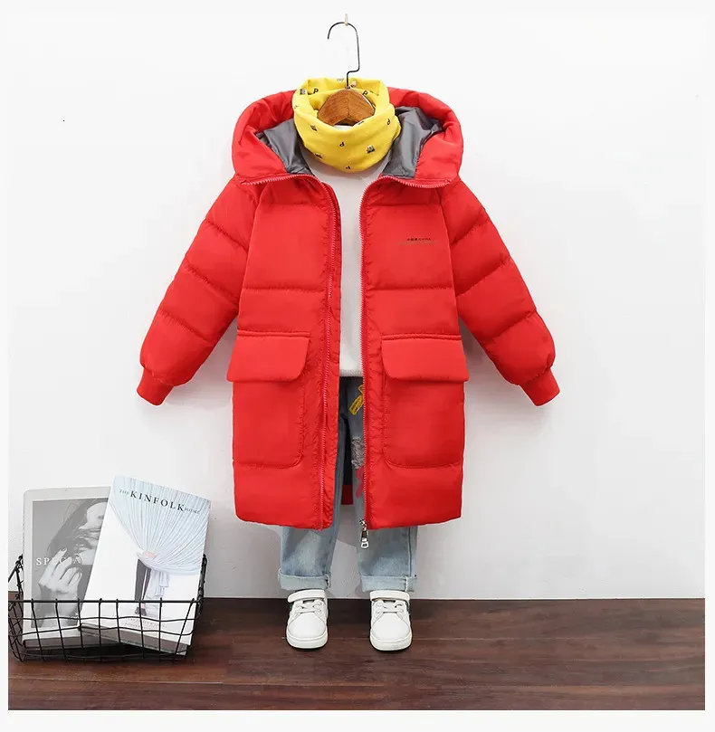 ダウンコート冬0 30度厚さの暖かいフード付きジャケット2 10年老人少年女の子風のプルーフコート拡張ファッションカジュアルな子供s 231007
