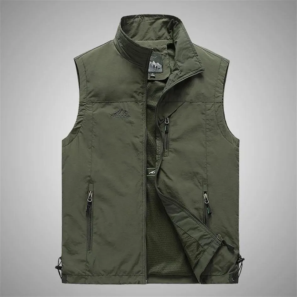 Gilet da uomo Gilet tattico senza maniche Uomo Estate Casual Gilet traspirante Giacca multi-tasche Taglia M-7XL Pesca Pography 2306