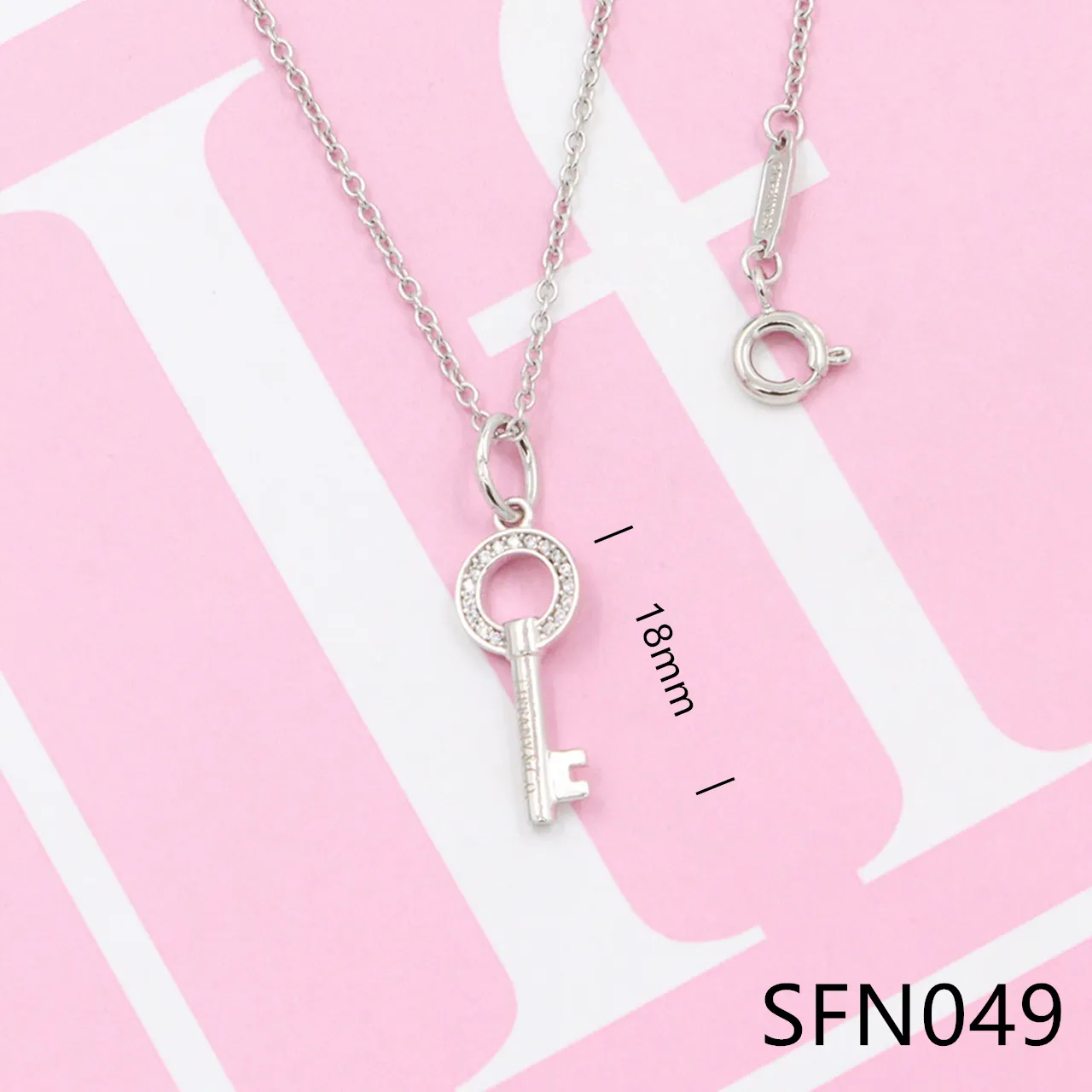 Luxur Romantic Gift S925 Silver Designer Halsband Love Heart Key Pendant Necklace For Women Girls SFN5