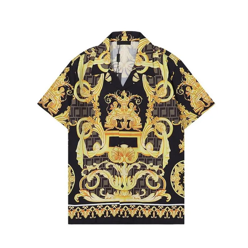 Luxe Hommes Chemises décontractées Style hawaïen Hommes Court Printemps et été Nouveau artisanat de broderie 2022 Mode Hommes Femmes Dîner Receptio198B