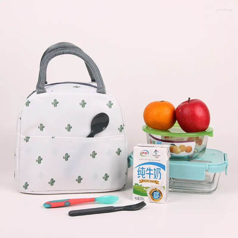 Sacs de rangement motif fonctionnel refroidisseur boîte à déjeuner frais Portable sac en toile isolé nourriture thermique pique-nique pour femmes enfants
