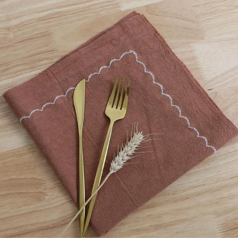 Table Napkin 2PCS 40x40CM Thick Napkins Ramie Fabric Comfortable Soft Washable Durable Reusable For Kitchen Wedding Dining Home Party