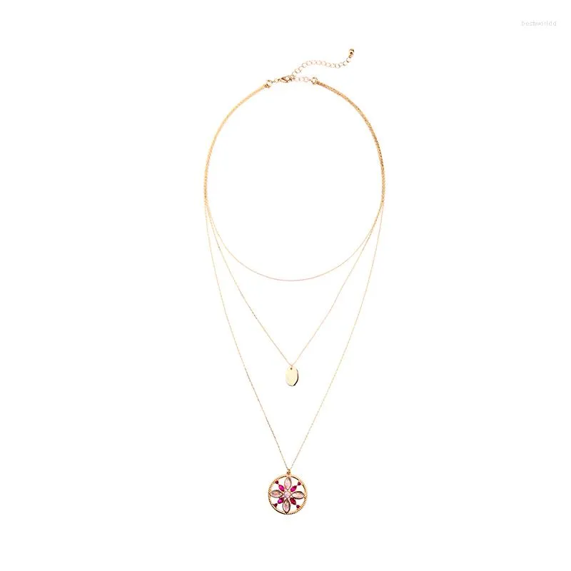 Pendentif Colliers Mode Arrivée Romantique Longue Couche Réglable Collier Pour Femmes À La Main En Gros Date Cadeau Fleur Bijoux