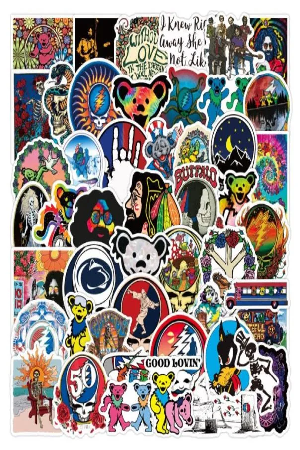 50Pcs Rock band Grateful Dead sticker Rock and roll Graffiti Kids Toy Skateboard car Motorcycle Bicycle Stickers Decals Whole9456571