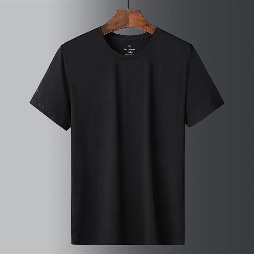 メンズTシャツ到着メンズTシャツカジュアルアイスシルクTシャツ高品質の短袖の薄い服プラスサイズ5xl2551