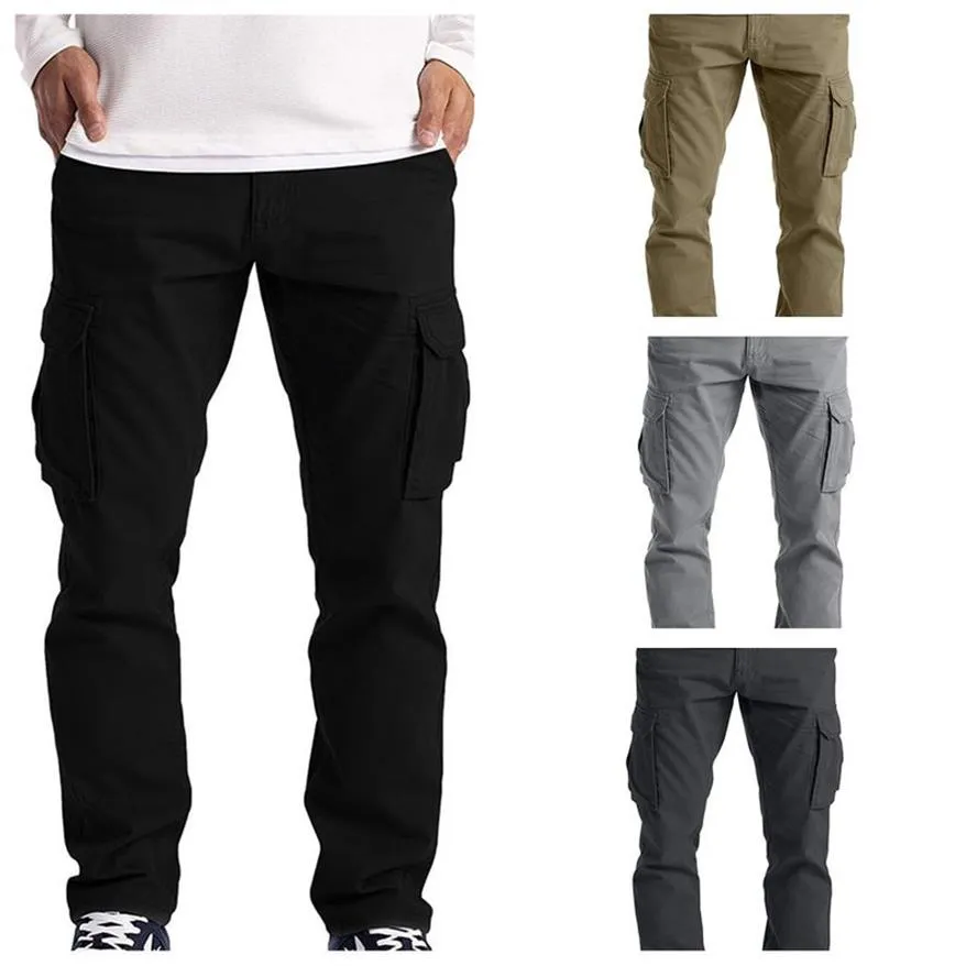 6 Pockets Fleece Warm Cargo Pants Men Clothing Thermal Work Casual Winter  Pants For Men Green Black Khaki Trousers Male