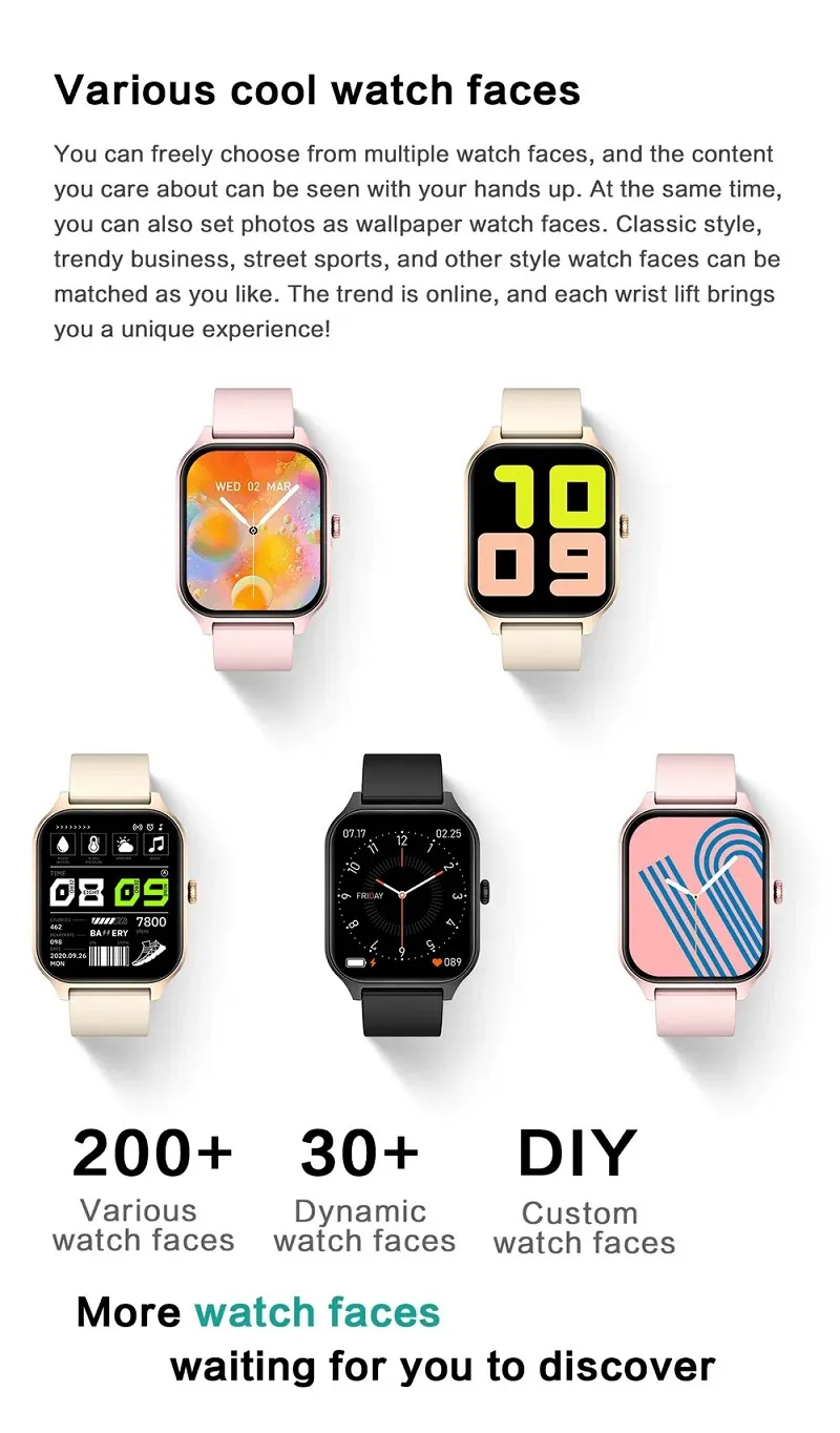 DHgate GT40 Smart Watch 1.83 Inch HD Screen Bluetooth Call Sleep Monitoring Multiple Sports Modes Smartwatches for Children Men Women Cell Phones Accessories