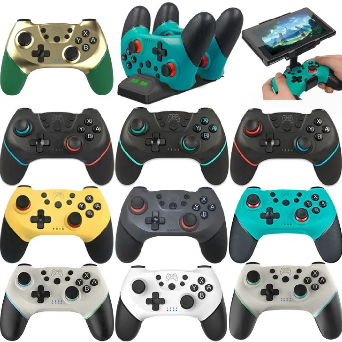 Wireless Pro Controller kompatibel med Switch Lite / Switch OLED fjärrkontroll Joystick Joypad med laddningsdocka / handtagsfäste