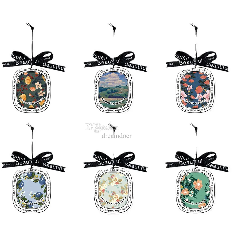 Wholesale Car Air Freshener Paper Fragrance Durable Flower Scented Card Pendant Fashion Perfume Diffuser