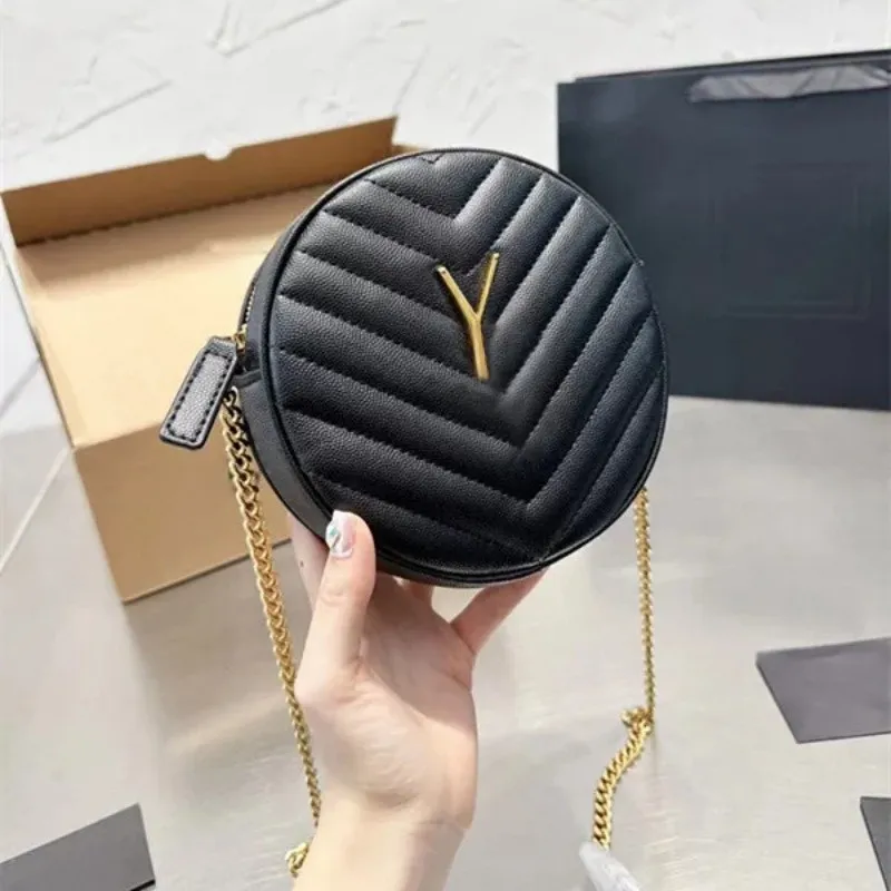 Designer round bag brand chain bag vintage hardware bag original quality top purse makeup bag