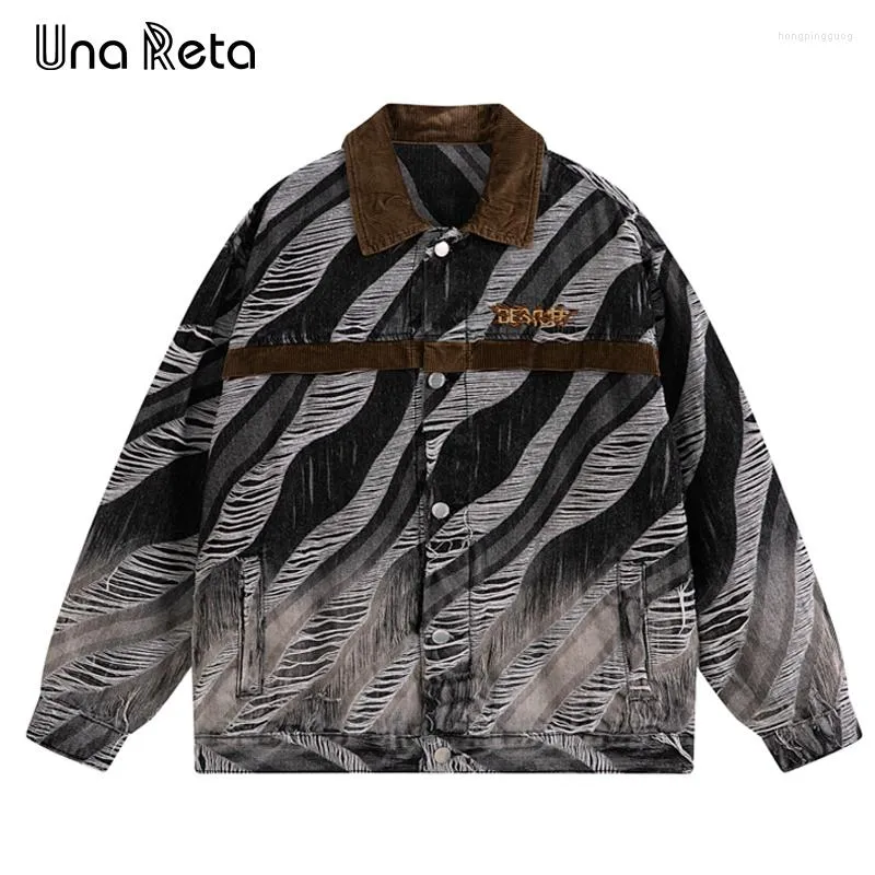 Männer Jacken Una Reta Männer Mantel Harajuku Herbst Einreiher Jacke Hip Hop Trägt Abstufung Loch Design Qualität Paar