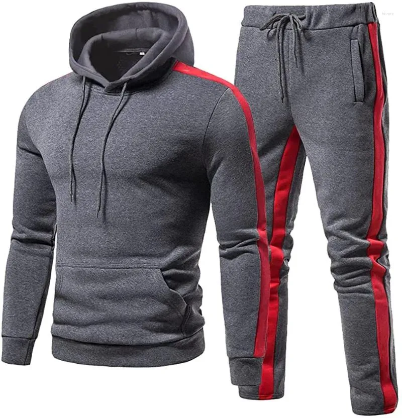 Herrspårar 2 -stycken Mens Track Suits 2023 Autumn Winter Jogging Sport Set Sweatsuits Hoodies Jackets and Athletic Pants Men Clothing