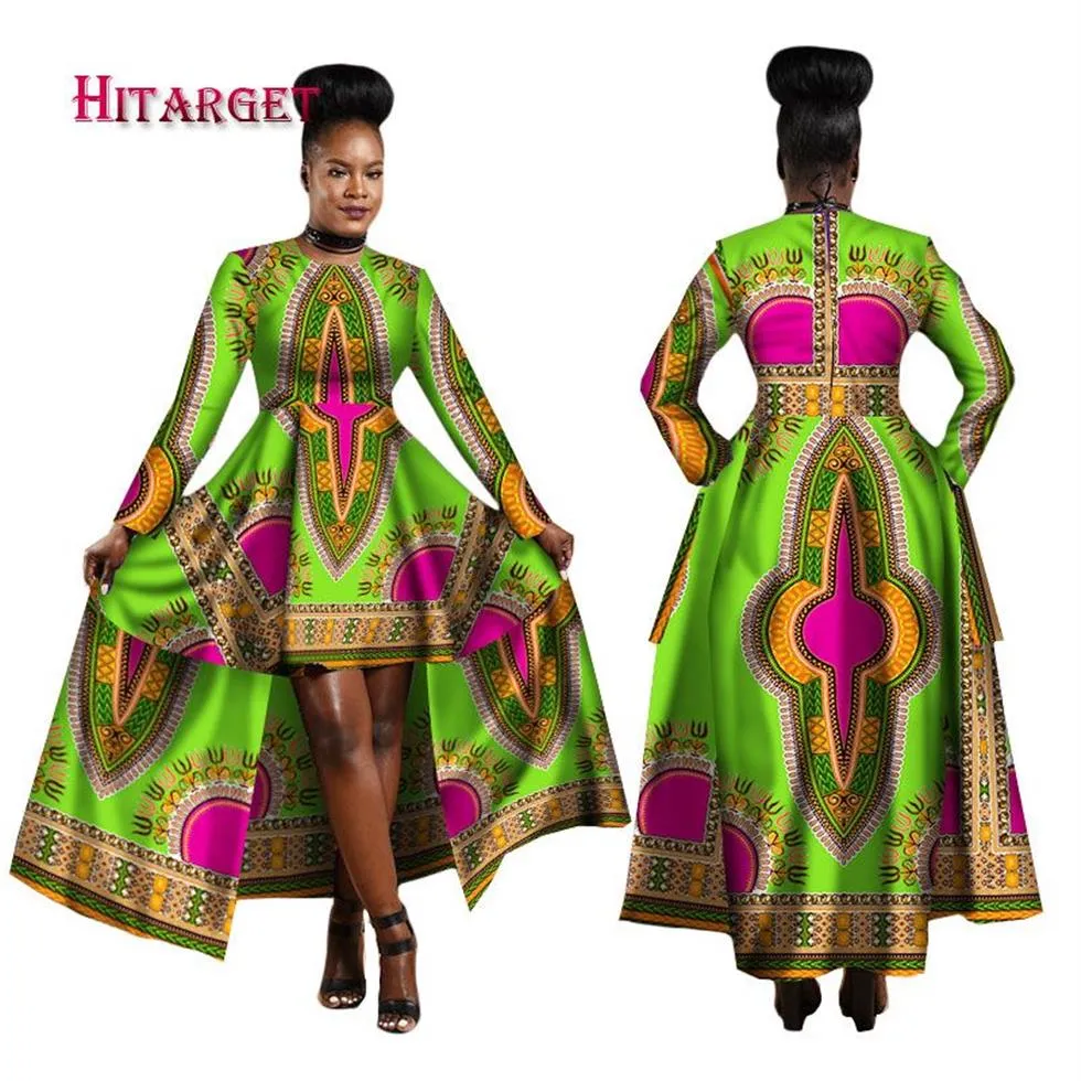 African Dresses for Women Dashiki Cotton Wax Print Batik Sexy Long Dress for Femal Traditional clothing WY1268298z