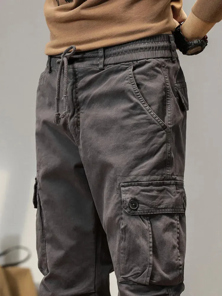 Mens Pants MultiPockets Spring Summer Cargo Pants Men Streetwear Zipper ...