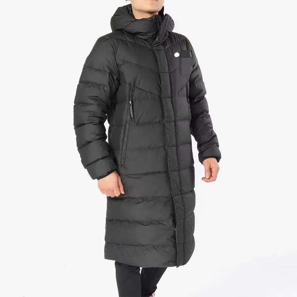 Herrenmantel, Winter, lange Daunenjacke, Damen-Daunenparkas, Kapuzen-Daunenjacken, dick, modisch, lange Kapuze, Outdoor, warm, Baumwolle, Mantel, klassischer Stil, luxuriös, winddicht, Unisex