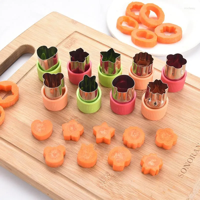 Bakningsverktyg 3st Vegetabiliska skärare Blommaformer Mini Pie Cookie Cutters Fruktkakor Stämplar Biscuit Mold For Kids Food