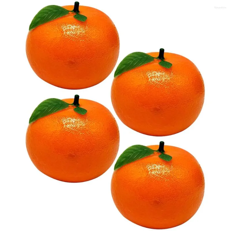 Party Decoration 4 PCS Fruit Ornaments Artificial Oranges Simulation Tangerine Trendy Model Plastic Foam Table Decorations