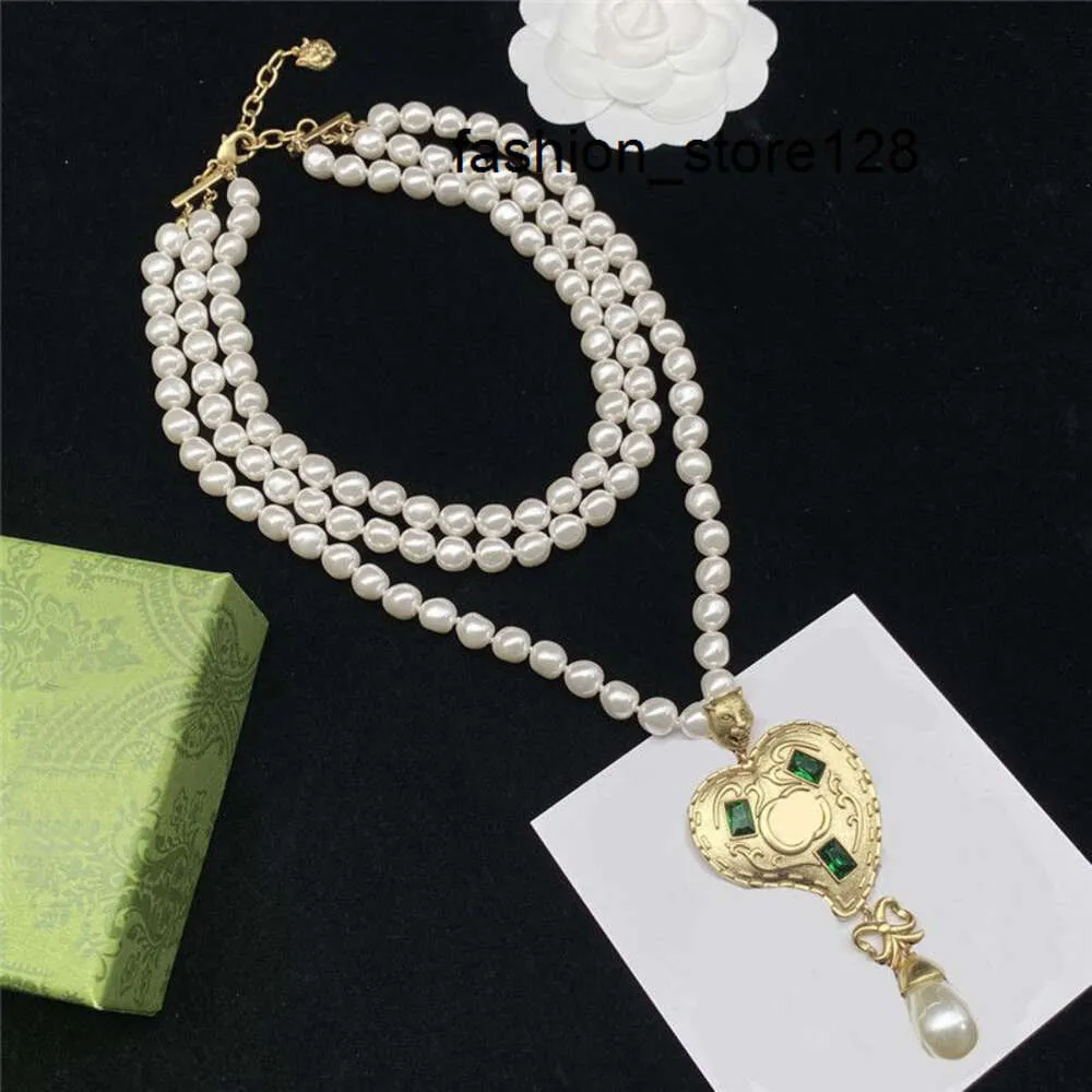 Earrings & Necklace Pearl 2023-Luxury Love Earrings Exaggerated Noble Necklaces Emerald Heart Danglers Jewelry Sets Birthday Gift Anniversary