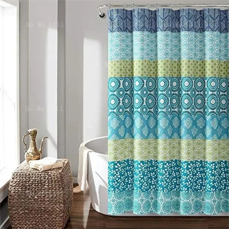 Shower Curtains Luxuriously Decorated Bohemian Striped Curtain With Bold Colorful Designs
